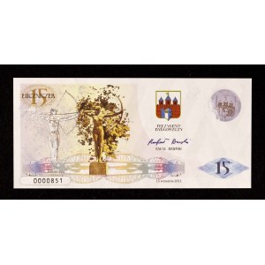 Polska od 1989 roku, Bydgoszcz, 15 Łuczniczek, 160 Lat Kolei w Bydgoszczy, 15.09.2011 - banknot kolekcjonerski.