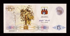 Poland since 1989, Bydgoszcz, 15 Archers, 160 Years of Railways in Bydgoszcz, 15.09.2011 - collector's bill.