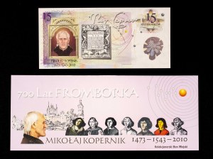 Poland since 1989, Frombork, 15 Copernicus, 700 Years of Frombork, Nicolaus Copernicus, 1-31.05.2010 - collector bill.