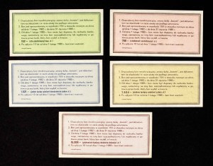 People's Republic of Poland, NBP, Set of 5 Depository Revolving Vouchers, Poznań 1983.