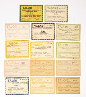 PRL, set of 14 shopping vouchers for waste paper, Poznań 1982.