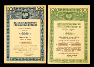 Republic of Poland, National Loan for the Development of Poland's Forces, set of 2 bonds, Warsaw 1.10.1951.