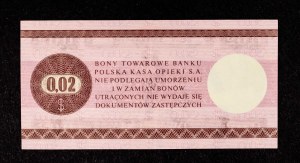 People's Republic of Poland, Pewex, Commodity Voucher, 2 cents 1.10.1979, HO series.