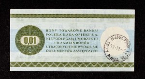 People's Republic of Poland, Pewex, Commodity Voucher, 1 cent 1.10.1979, HL series.