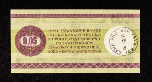 People's Republic of Poland, Pewex, Commodity Voucher, 5 cents 1.10.1979, HA series.