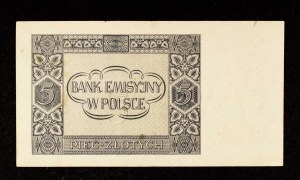 Poland, General Government (1940 - 1941), 5 zloty 1.08.1941, AF series.