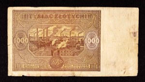 Poland, PRL (1944-1989), 1000 ZŁOTYCH 15.01.1946, D series.