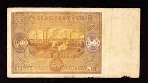 Poland, PRL (1944-1989), 1000 ZŁOTYCH 15.01.1946, F series.