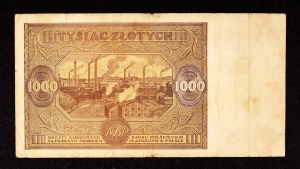 Poland, PRL (1944-1989), 1000 ZŁOTYCH 15.01.1946, L series.