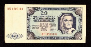 Poland, PRL (1944 - 1989), 20 ZŁOTYCH 1.07.1948, HU series.