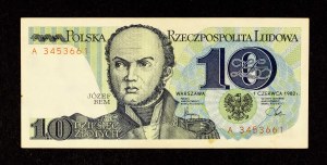 Poland, People's Republic of Poland (1944-1989), 10 ZŁOTCH 1.06.1982, series A.