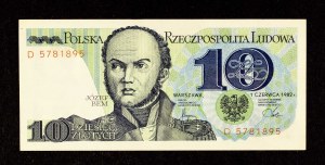 Poland, People's Republic of Poland (1944-1989), 10 ZŁOTCH 1.06.1982, D series.