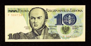 Poland, People's Republic of Poland (1944-1989), 10 ZŁOTCH 1.06.1982, P series.