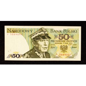 Polska, PRL (1944-1989), 50 ZŁOTYCH 9.05.1975, seria F.