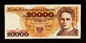 Poland, PRL (1944 - 1989), 20000 ZŁOTYCH 1.02.1989, S series.