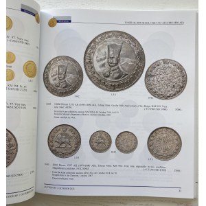 Katalog aukcyjny firmy SINCONA, kolekcja monet Perskich i Irańskich, część I, 23.10.2023.