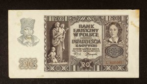 Poland, General Government, 20 zloty 1.03.1940, L series.