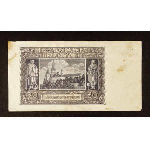 Polska, Generalna Gubernia, 20 złotych 1.03.1940, seria L.