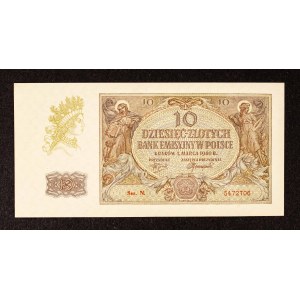 Polska, Generalna Gubernia, 10 złotych 1.03.1940, seria N.