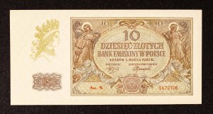 Poland, General Government, 10 zloty 1.03.1940, N series.