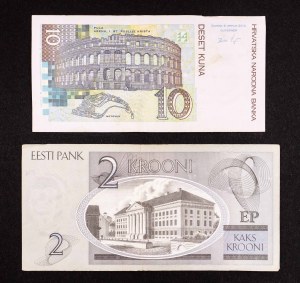 Estonia, Croatia, set of 2 banknotes.