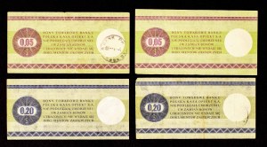 People's Republic of Poland, Pewex, set of 4 gift certificates, 5, 20 cents 1.10.1979.