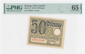Free City of Danzig, Notgeld 50 fenig 1919, PMG 65 EPQ.