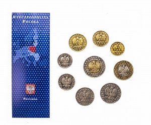 Poland, the Republic since 1989, denomination set of circulation coins 1991-2003 in blister pack