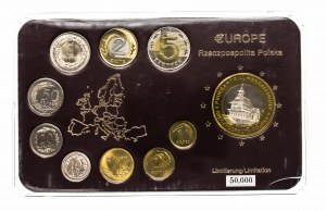 Poland, the Republic since 1989, denomination set of circulation coins 1992-2004 in a case