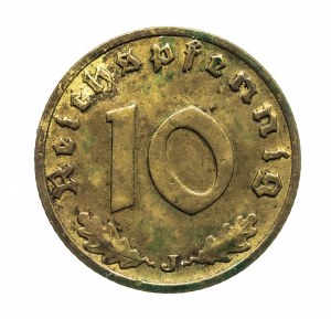 Germany, Third Reich, 10 Reichspfennig 1937 J, Hamburg