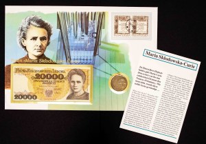Poland, People's Republic of Poland, Numismatic Envelope - Maria Curie Skłodowska, 1967/8, 1989.