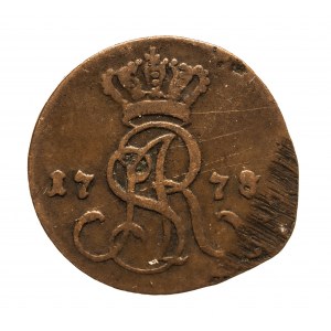 Polska, Stanisław August Poniatowski, grosz 1778 E.B. Warszawa. Destrukt (?).