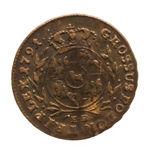 Polska, Stanisław August Poniatowski, trojak 1791 E.B. Warszawa.