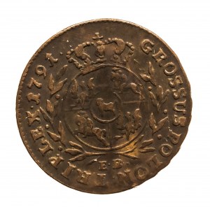 Poland, Stanislaw August Poniatowski, trojak 1791 E.B. Warsaw.
