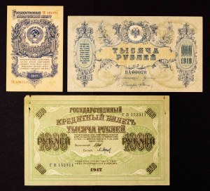 Russia, set of banknotes 1917-1947