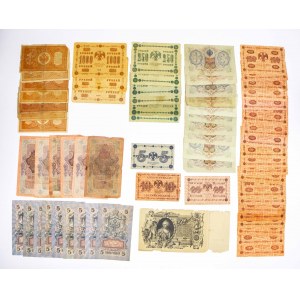 Rosja, zestaw 65 banknotów 19-20 w.