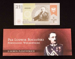 Poland since 1989, Pleszew, 21 Pleszew crowns. Greater Poland Uprising, 2021 - collector's bill.