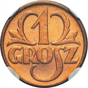 Poland of the Second Republic, 1 grosz 1938, Warsaw. NGC MS 65 RD.