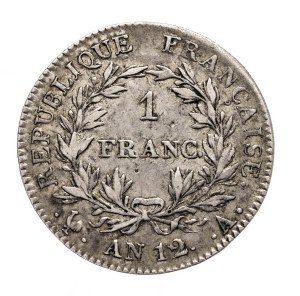 France, Napoleon Bonaparte, 1 franc AN 12 (1803) A, Paris