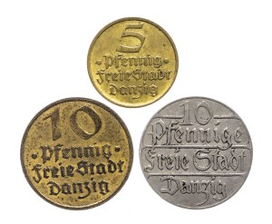 Free City of Gdansk, set of 3 coins