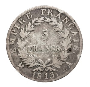 France, Napoleon Bonaparte, 5 francs 1813 A, Paris