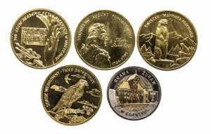 Poland, the Republic since 1989, set of 5 commemorative coins.