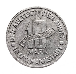 Lodz ghetto, 10 marks 1943, aluminum - dot on star