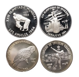 Cuba, collector coin set 5 pesos 1983-1986 in pure silver