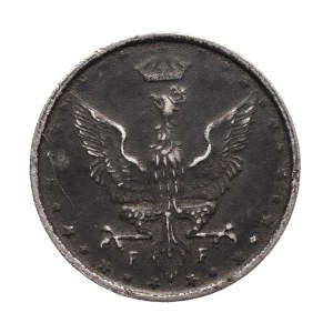 Królestwo Polskie, 10 fenigów 1917, Stuttgart - napis blisko obrzeża