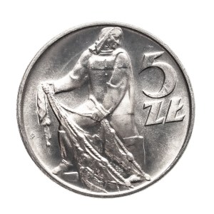 Polska, PRL, 5 złotych 1960 Rybak, Warszawa