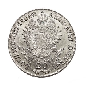 Austria, Franciszek II, 20 krajcarów 1804 B, Kremnica
