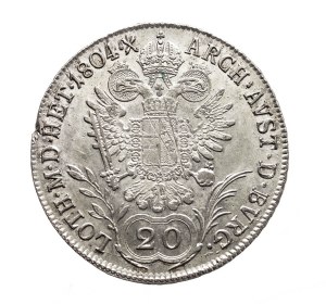Austria, Francis II, 20 krajcars 1804 B, Kremnica