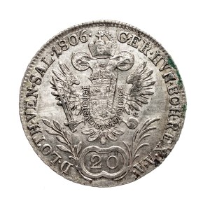 Austria, Franciszek II, 20 krajcarów 1806 B, Kremnica