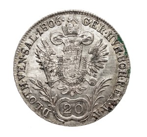 Austria, Francis II, 20 krajcars 1806 B, Kremnica